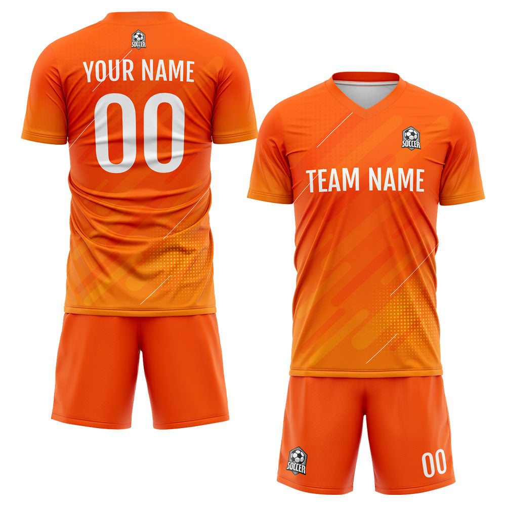 Custom Soccer Jerseys for Men Women Personalized Soccer Uniforms for Adult and Kid Orange enthsush