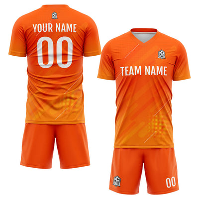 Custom Soccer Jerseys for Men Women Personalized Soccer Uniforms for Adult and Kid Orange enthsush