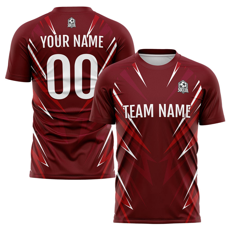 Custom Dark Red Soccer Jerseys for Men Women Personalized Soccer Uniforms for Adult and Kid