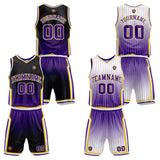 Custom Gradient Purple Reversible Basketball Suit for Adults and Kids Personalized Jersey