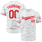 Custom Full Print Design Authentic Baseball Jersey white-red