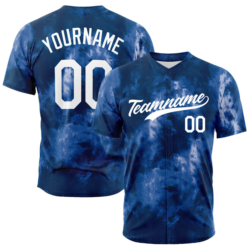 Custom Full Print Design Authentic Baseball Jersey tie-dyed