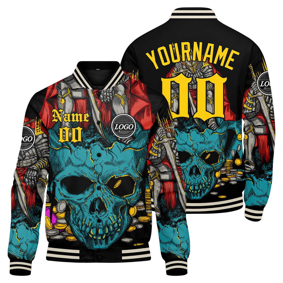 Custom Varsity Jacket Letterman jacket for Men, Women and Youth Teal Yellow enthsush