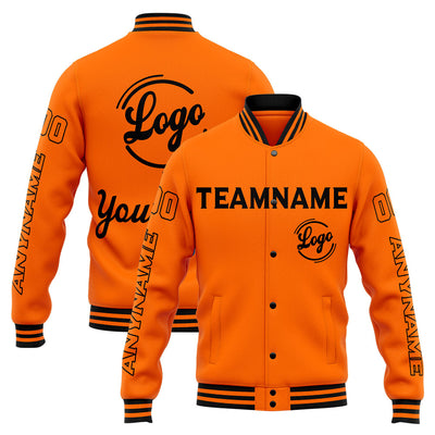 Custom Varsity Jacket Letterman jacket for Men, Women and Youth Orange enthsush