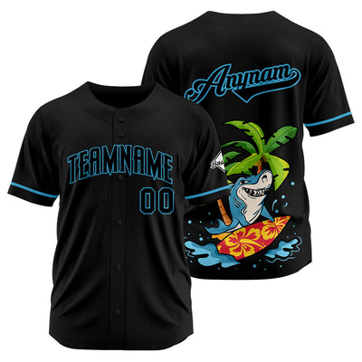 Custom Baseball Uniforms High-Quality for Adult Kids Optimized for Performance Surfing Shark-Black enthsush