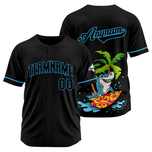 Custom Baseball Uniforms High-Quality for Adult Kids Optimized for Performance Surfing Shark-Black enthsush