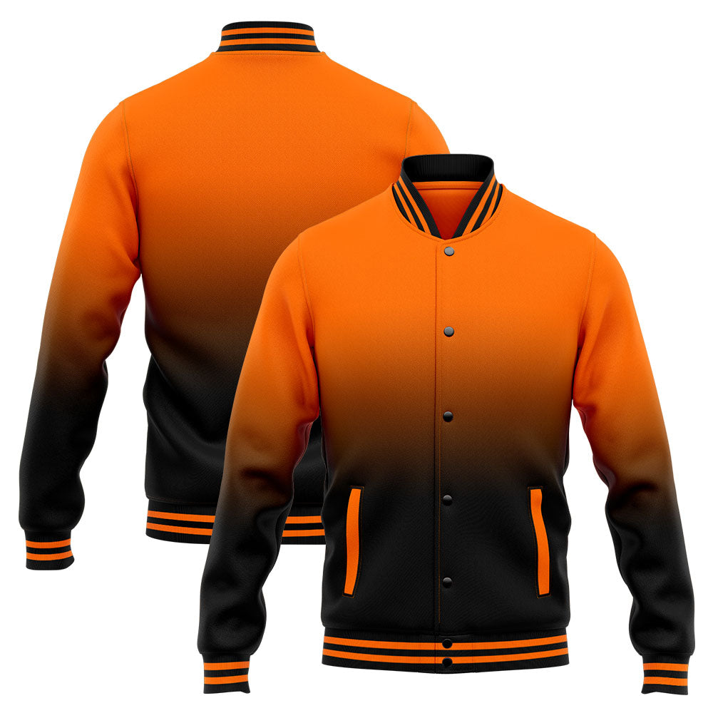 Custom Varsity Jacket Letterman jacket for Men, Women and Youth Orange Black enthsush