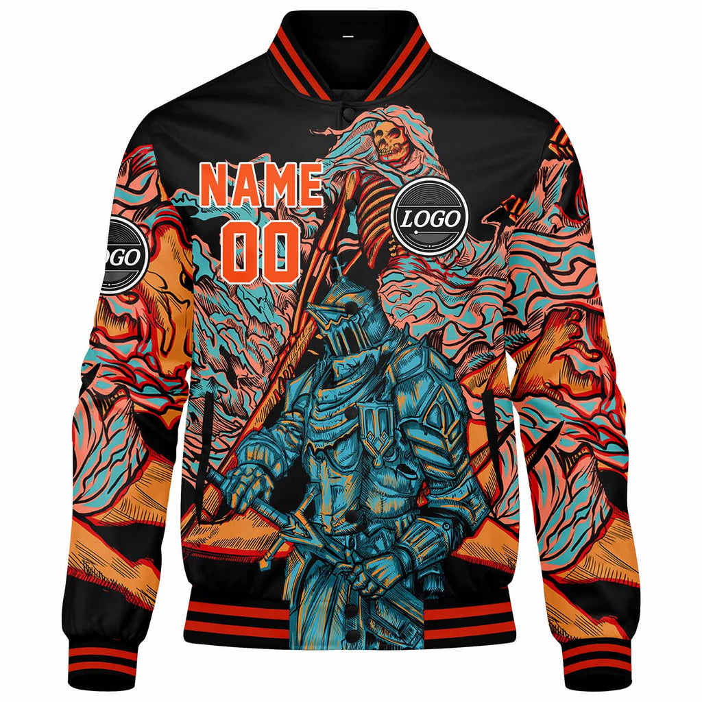Custom Varsity Jacket Letterman jacket for Men, Women and Youth Orange enthsush