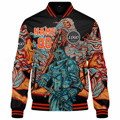 Custom Varsity Jacket Letterman jacket for Men, Women and Youth Orange enthsush