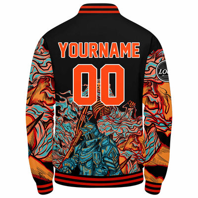 Custom Varsity Jacket Letterman jacket for Men, Women and Youth Orange enthsush