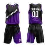 Custom Basketball Jersey Uniform Suit Printed Your Logo Name Number Black-Purple