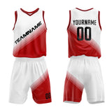 Custom Basketball Jersey Uniform Suit Printed Your Logo Name Number White-Red