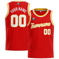 Custom Stitched Basketball Jersey for Men, Women  And Kids Red-White-Yellow enthsush