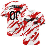 Custom Full Print Design Authentic Baseball Jersey red-white