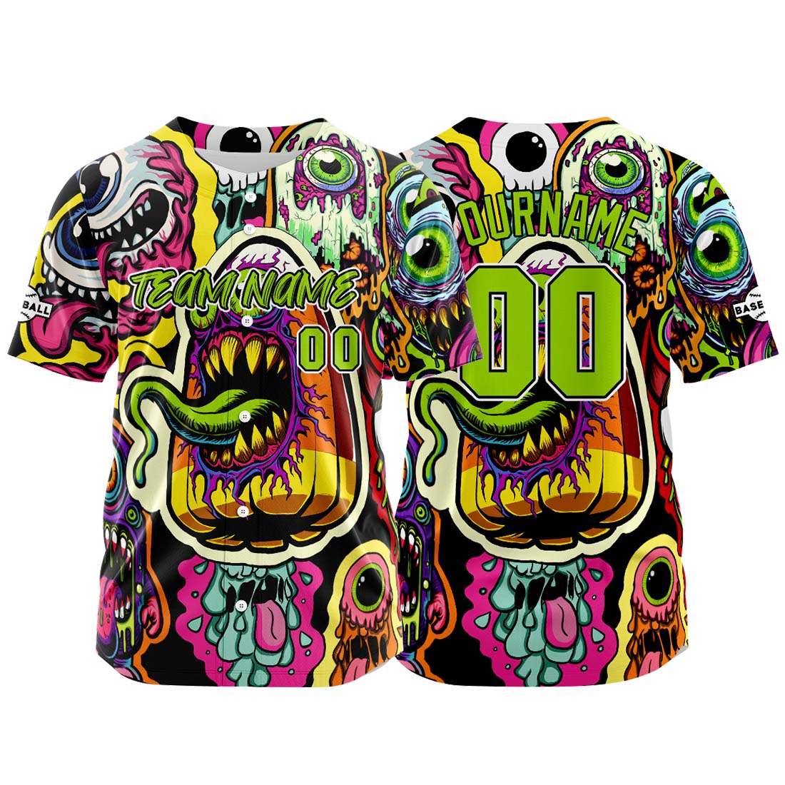 Custom Baseball Uniforms High-Quality for Adult Kids Optimized for Performance Monster-Colorful enthsush