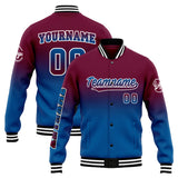 Custom Gradient Varsity Jacket Letterman jacket for Men, Women and Youth Burgundy&Blue