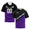 Custom Black Purple Short Sleeve Hoodies for Men Women Shirts with Hoods Printed Name Logo enthsush