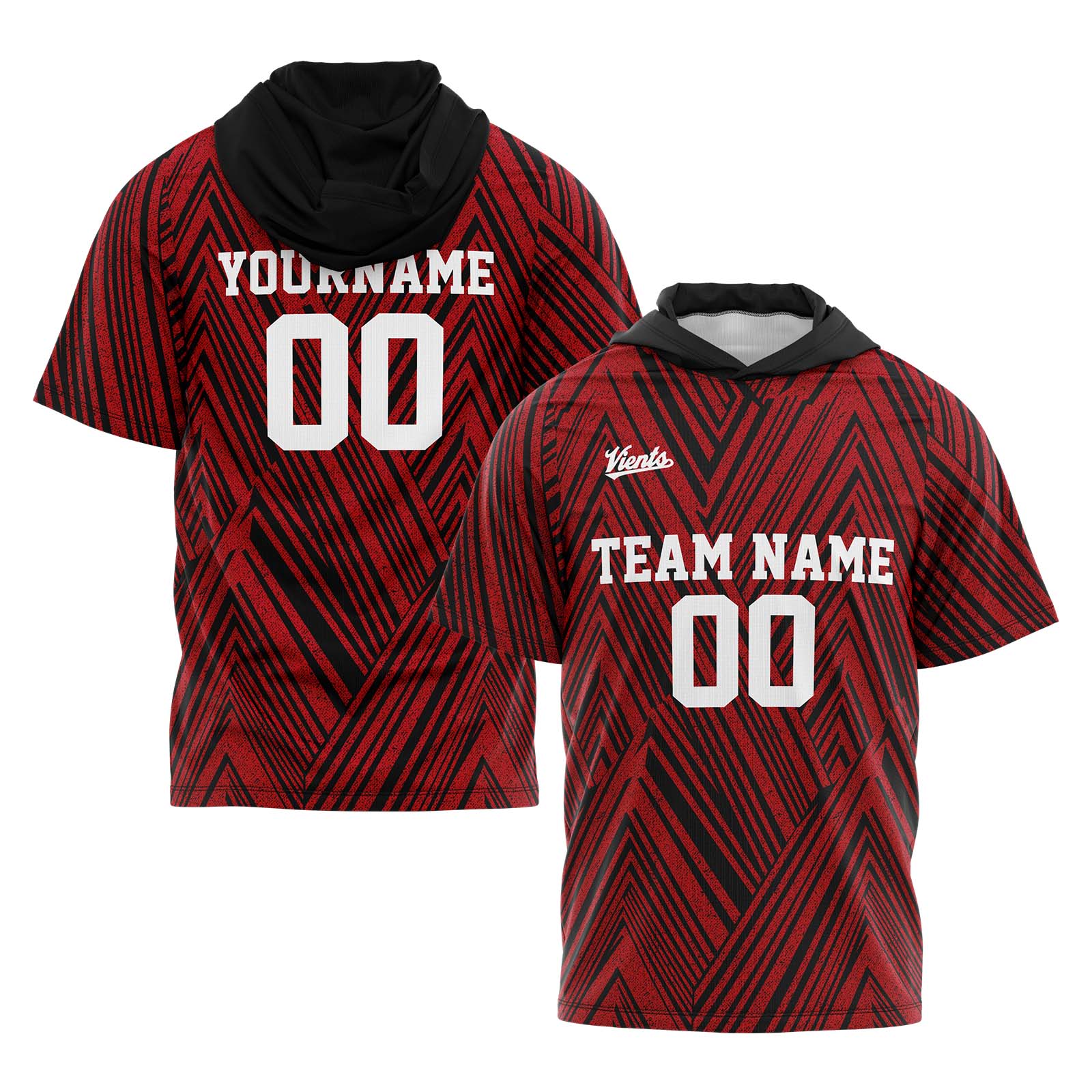 Custom Black Red Sleeve Hoodies for Men Women Shirts with Hoods Printed Name Logo enthsush