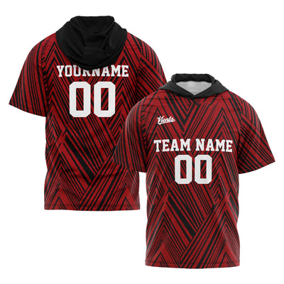 Custom Black Red Sleeve Hoodies for Men Women Shirts with Hoods Printed Name Logo enthsush