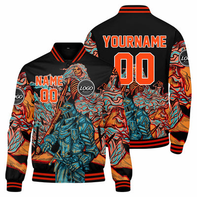 Custom Varsity Jacket Letterman jacket for Men, Women and Youth Orange enthsush