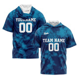 Custom Dark Blue Sleeve Hoodies for Men Women Shirts with Hoods Printed Name Logo