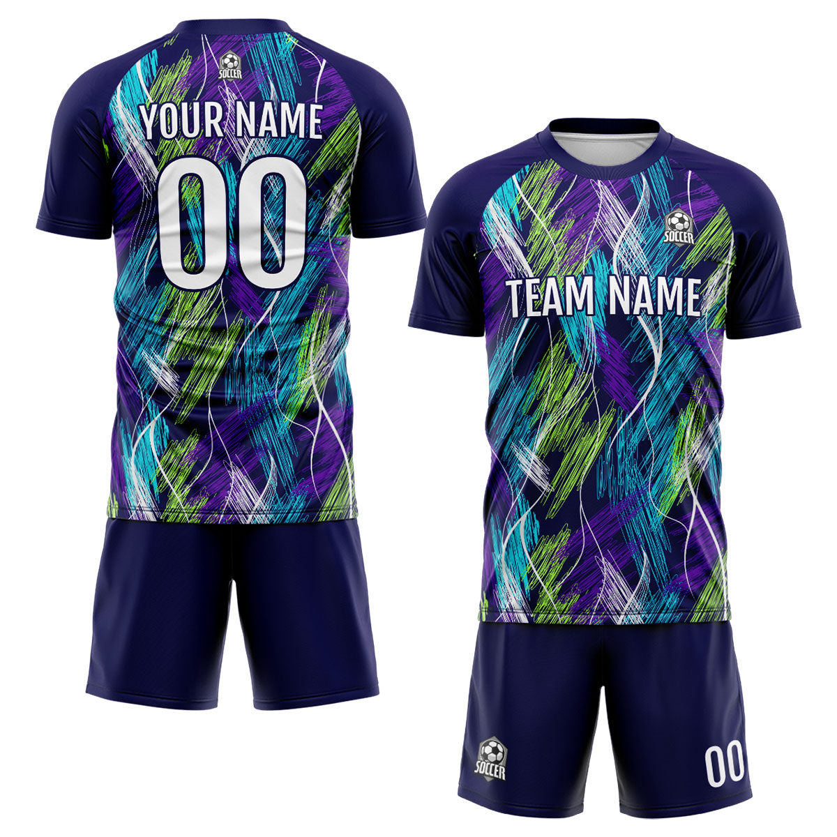 Custom Purple Light Blue Soccer Jerseys for Men Women Personalized Soccer Uniforms for Adult and Kid enthsush