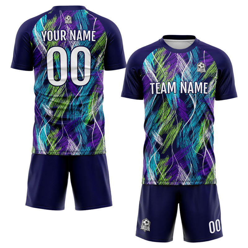 Custom Purple Light Blue Soccer Jerseys for Men Women Personalized Soccer Uniforms for Adult and Kid