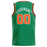 Custom Stitched Basketball Jersey for Men, Women And Kids Kelly Green-Orange-White-Black