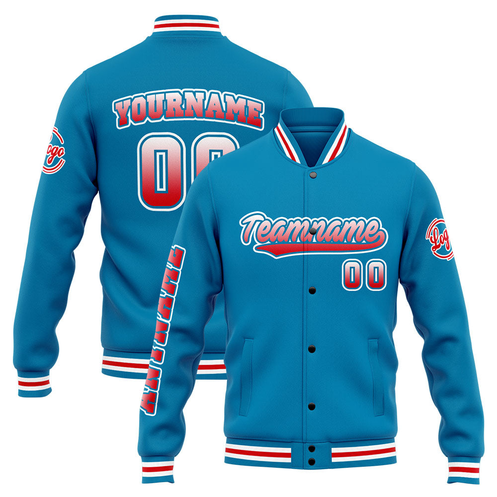 Custom Varsity Jacket Letterman jacket for Men, Women and Youth Blue Red enthsush