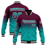 Custom Gradient Varsity Jacket Letterman jacket for Men, Women and Youth Burgundy&Teal