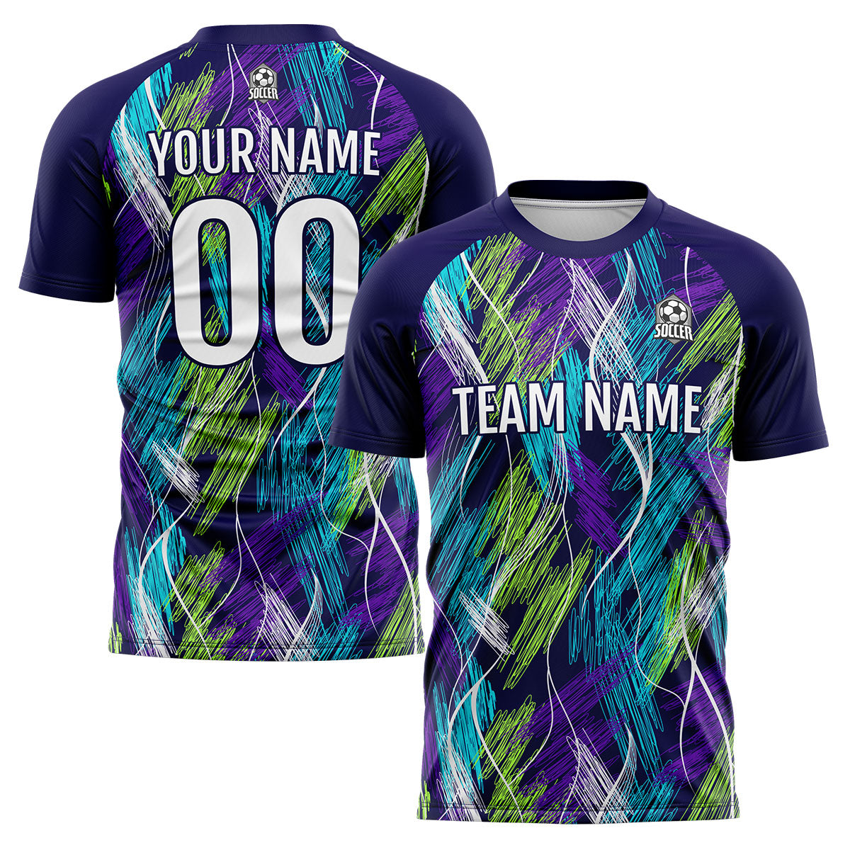 Custom Purple Light Blue Soccer Jerseys for Men Women Personalized Soccer Uniforms for Adult and Kid enthsush