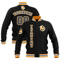 Custom Black Yellow Grey Waterproof Varsity Jackets Personalized Stitched Name Number Logo to Letterman Jackets enthsush