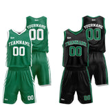 Custom Basketball Jersey Uniform Suit Printed Your Logo Name Number Green-Black