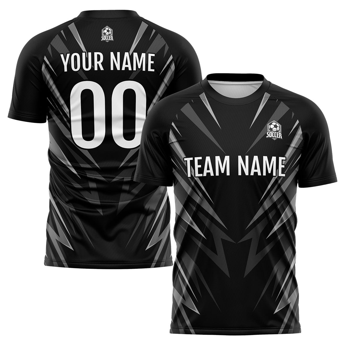 Custom Black Soccer Jerseys for Men Women Personalized Soccer Uniforms for Adult and Kid enthsush