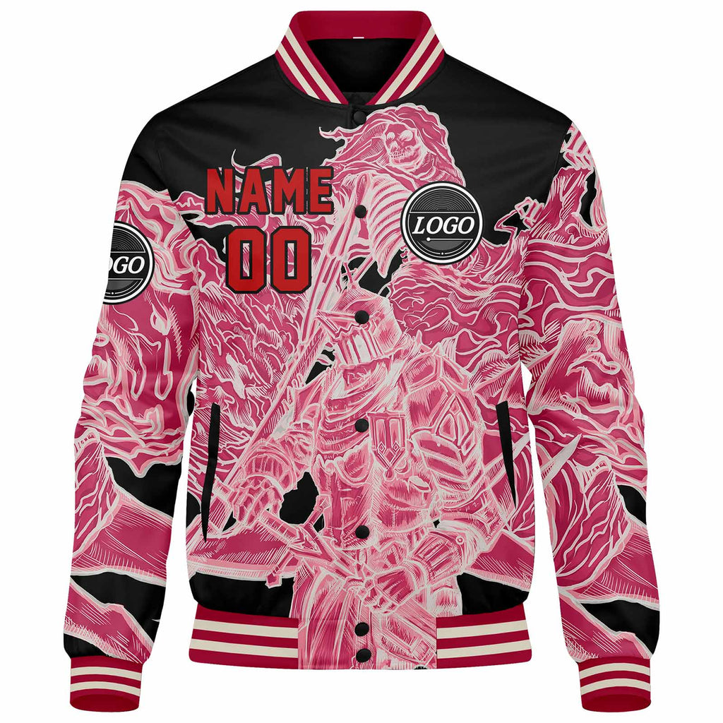 Custom Varsity Jacket Letterman jacket for Men, Women and Youth Pink enthsush