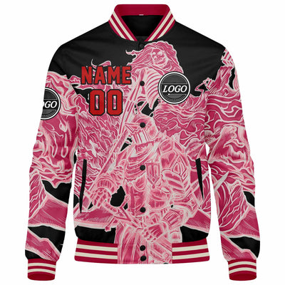 Custom Varsity Jacket Letterman jacket for Men, Women and Youth Pink enthsush