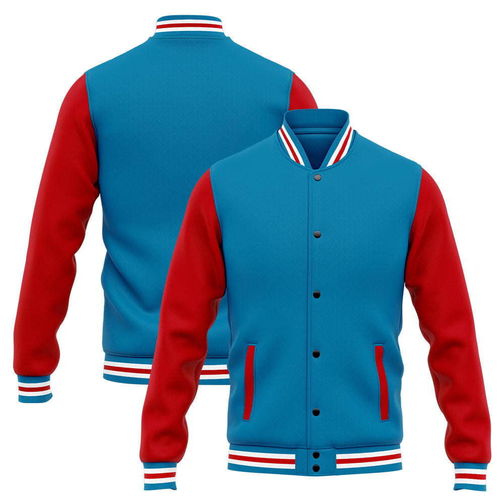 Custom Varsity Jacket Letterman jacket for Men, Women and Youth Blue Red enthsush