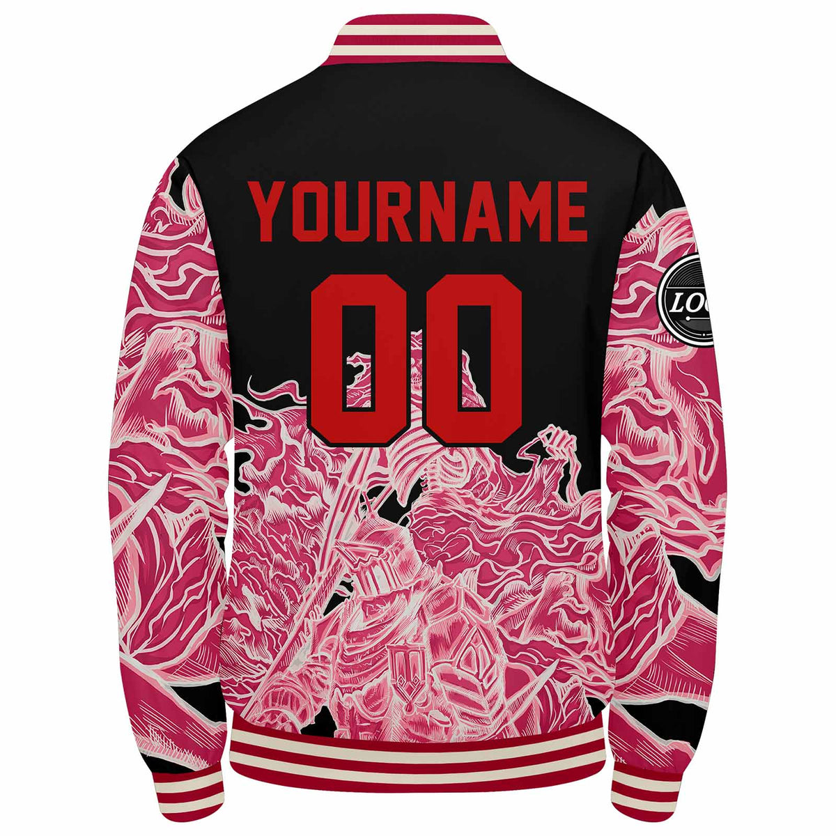 Custom Varsity Jacket Letterman jacket for Men, Women and Youth Pink enthsush