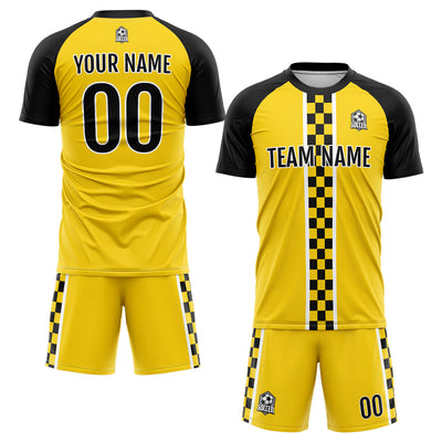 Custom Soccer Jerseys for Men Women Personalized Soccer Uniforms for Adult and Kid Yellow-Black enthsush