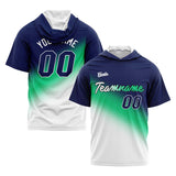 Custom Navy Green White Short Sleeve Hoodies for Men Women Shirts with Hoods Printed Name Logo