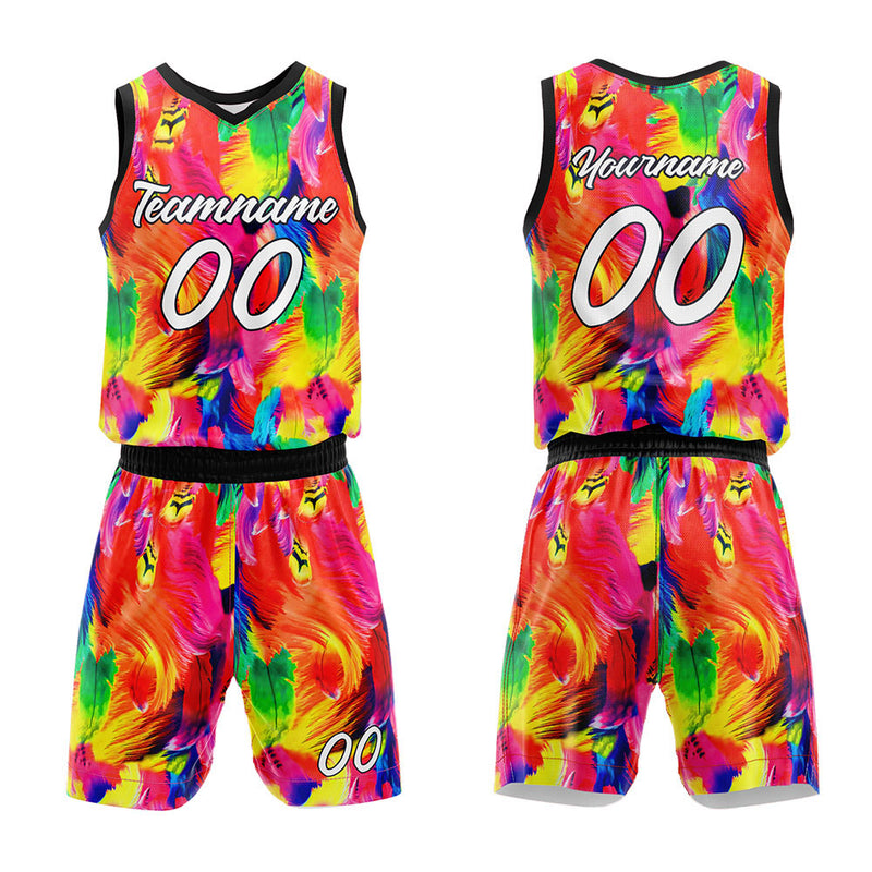 Custom Basketball Jersey Uniform Suit Printed Your Logo Name Number Feather