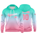 Custom Gradient Hoodie For Man Woman Girl Boy Print Your Logo Name Number Green Pale Pink enthsush
