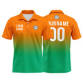 Custom Orange Green Football Polo Shirts Add Your Unique Logo/Name/Number enthsush
