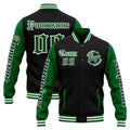 Custom Varsity Jacket Letterman jacket for Men, Women and Youth Green Black enthsush