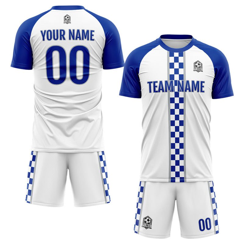 Custom Soccer Jerseys for Men Women Personalized Soccer Uniforms for Adult and Kid Royal-White