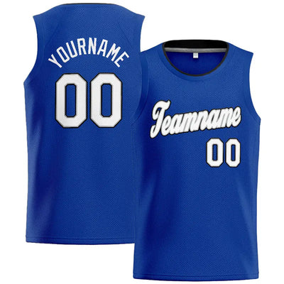 Custom Stitched Basketball Jersey for Men, Women And Kids Royal-White-Gray-Black enthsush