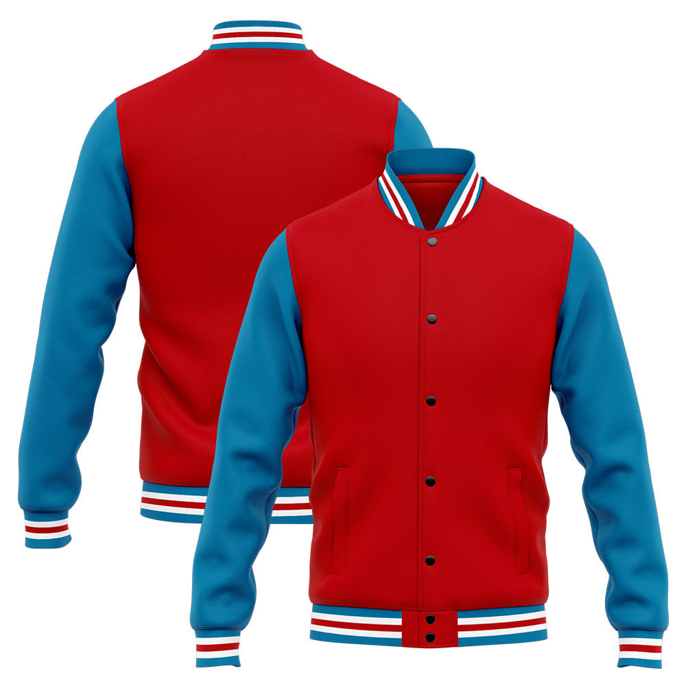Custom Varsity Jacket Letterman jacket for Men, Women and Youth Blue Red enthsush