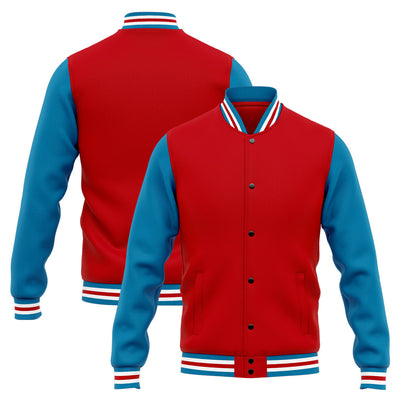 Custom Varsity Jacket Letterman jacket for Men, Women and Youth Blue Red enthsush