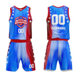 Custom Basketball Jersey Uniform Suit Printed Your Logo Name Number Rainbow-Blue-Red