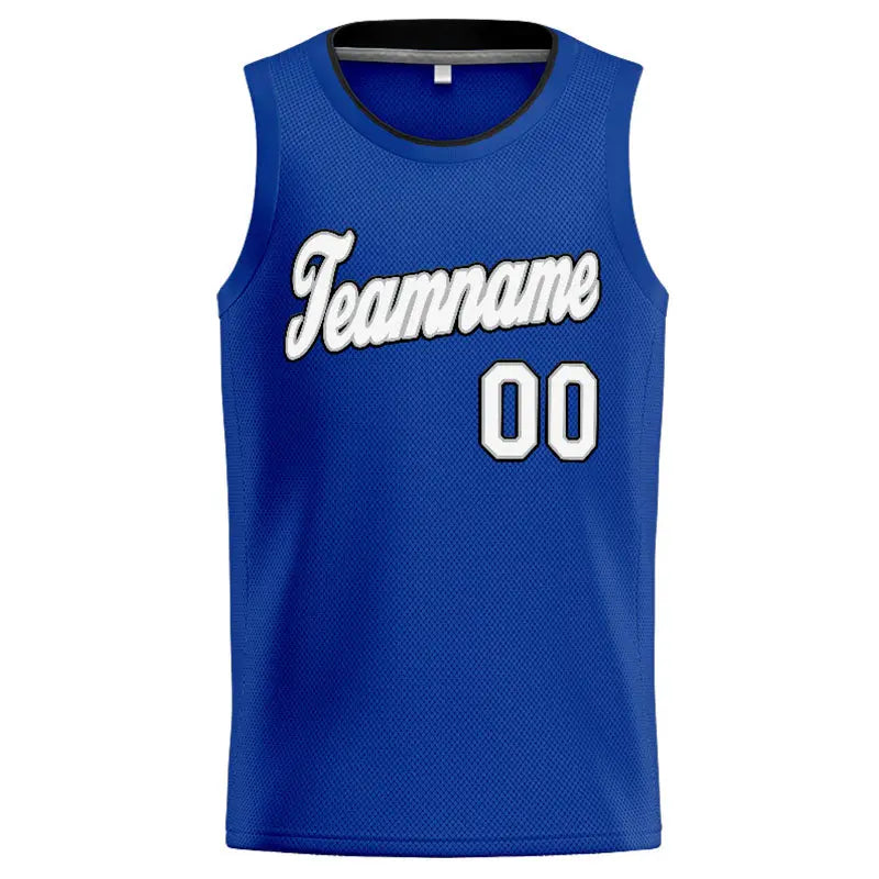 Custom Stitched Basketball Jersey for Men, Women And Kids Royal-White-Gray-Black enthsush
